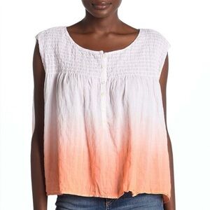 Free People Little Bit Of Something Ombre Blouse Pink Coral size Small